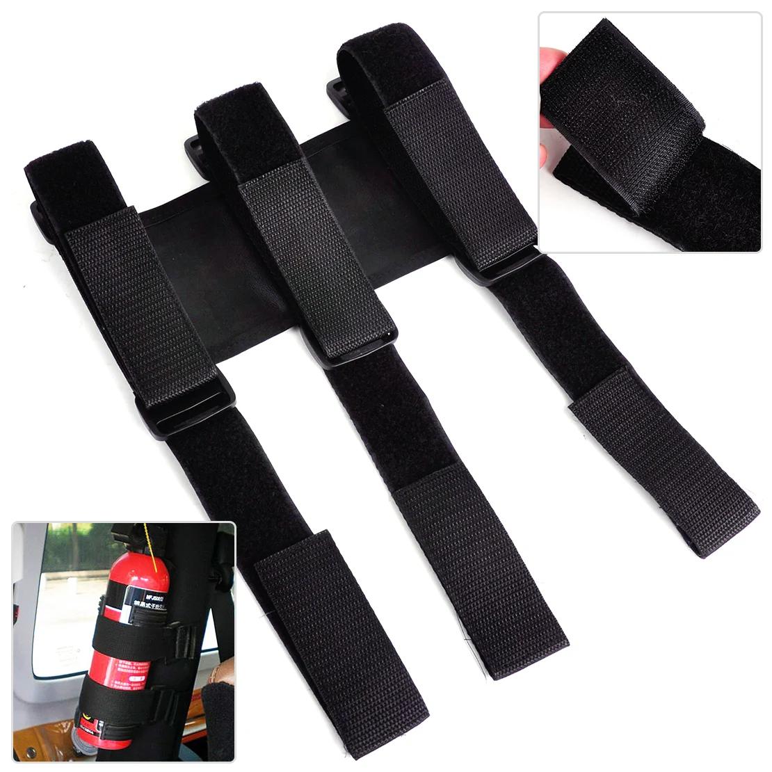 

DWCX Black Nylon Fire Extinguisher Holder Roll Bar Fix Safety Strap for Jeep Wrangler TJ 1997 1998 1999 2000 2001 2002 2003-2006