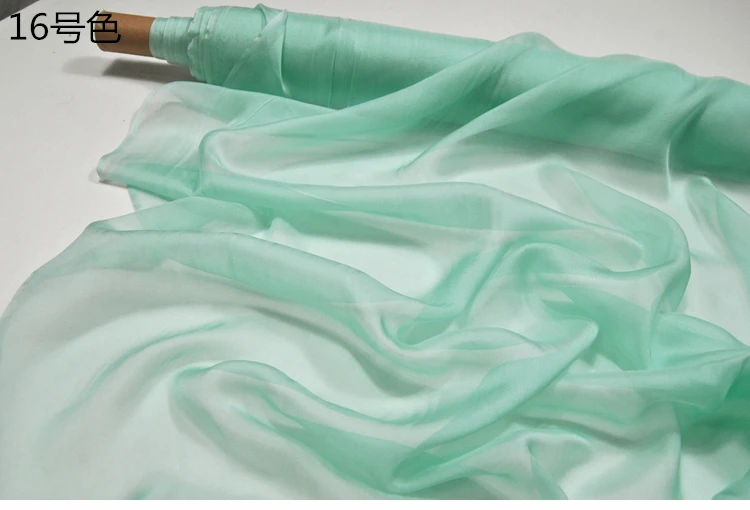 LEO& LIN шелковая шифоновая рубашка шелк сплошной цвет в Весна-осень мягкая летящая шелковые ткани тканевого материала(1 метр