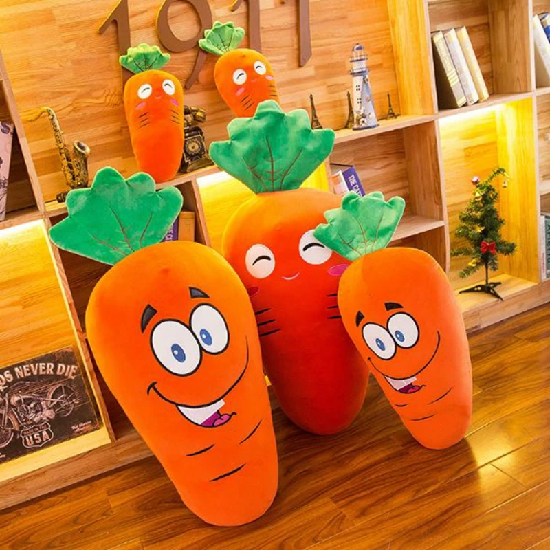 Dorimytrader lovely soft cartoon carrot plush pillow stuffed anime vegetables toy doll 2 models gift for girls and boys 110cm 80cm DY61960  (1)