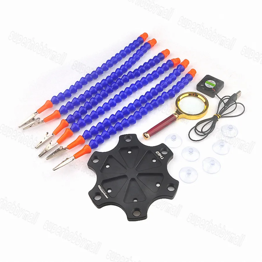 

Multifunction Soldering Station Third Hand Hold Tool For FPV Drone Flight Control Plug Quadcopter Diy W/USB fan + Magnifier