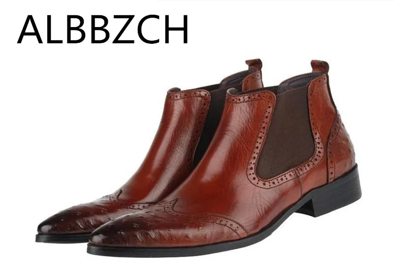ostrich dress boots