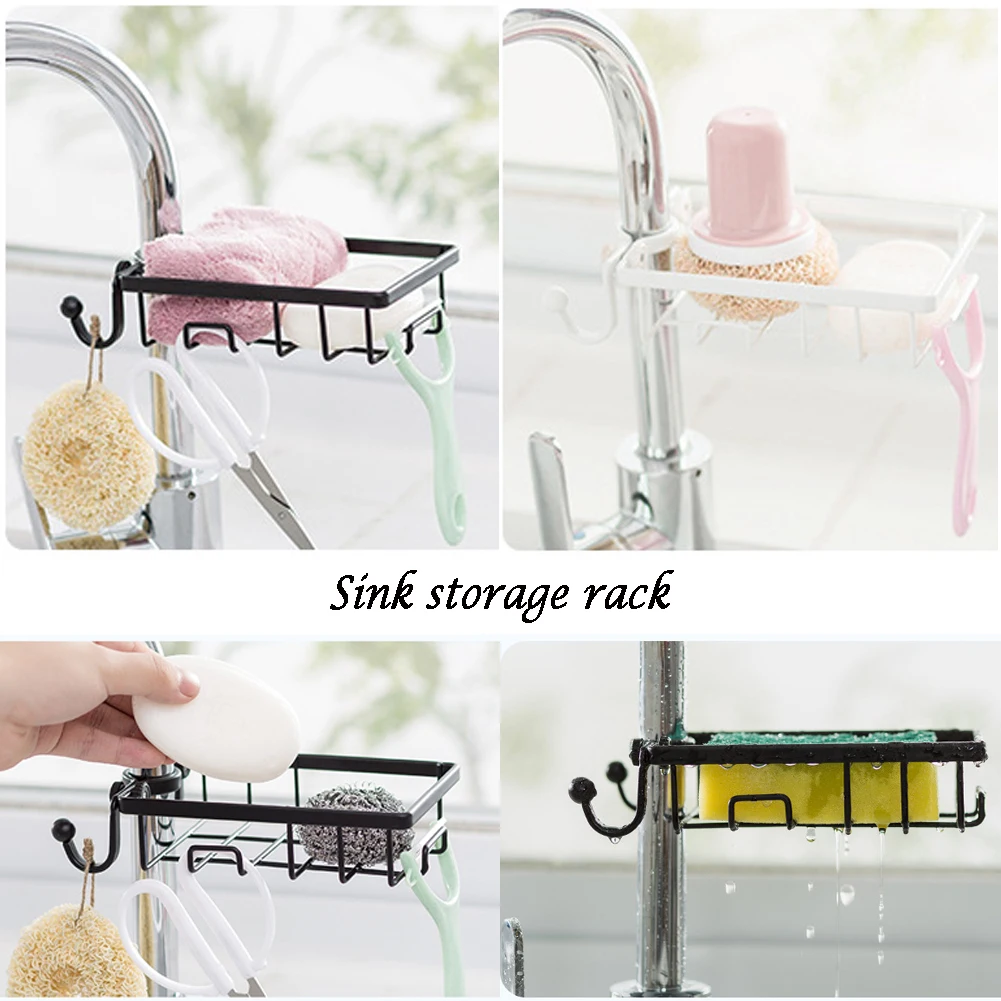 

NEW Kitchen Sink Sponge Holder Bathroom Hanging Strainer Organizer Storage Rack