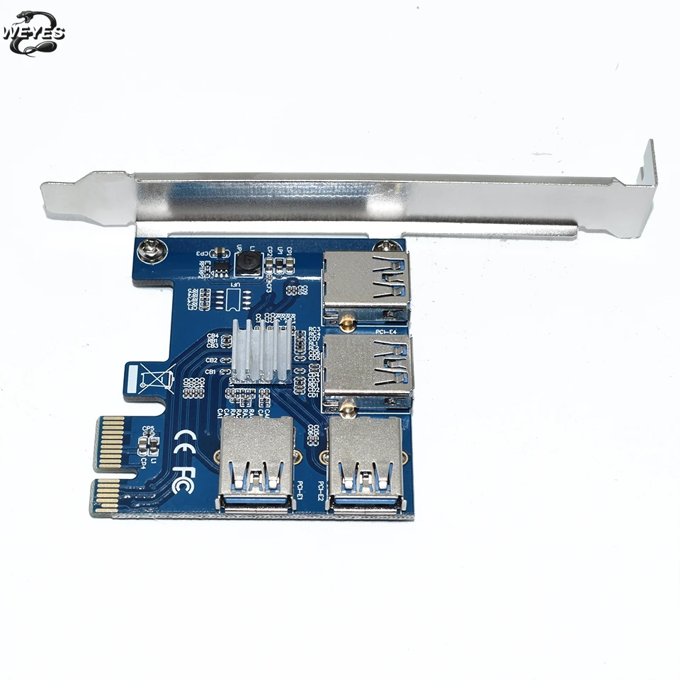 PCIE PCI-E PCI Express Riser Card 1x до 16x1 до 4 USB 3,0 слот мультипликатор концентратор адаптер для Биткоин Майнер BTC устройств