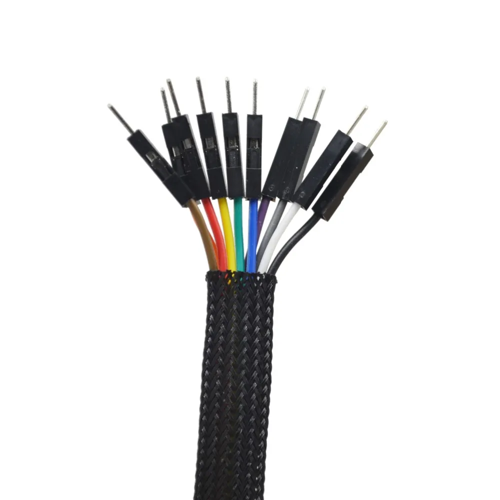 33ft-10m черный 4 6 8 10 12 14 16 мм оплетка ПЭТ расширяемая оплетка высокой плотности оплетка плетеный кабель рукава тканевый кабель