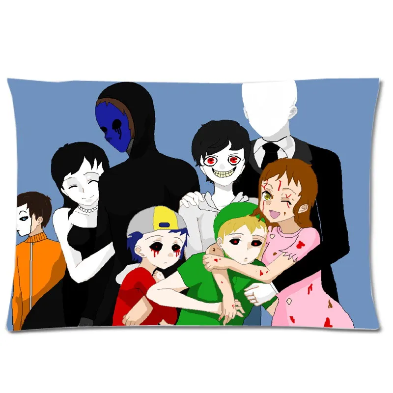 Custom Creepypasta Family Decorative Pillow Case 20&quotx30" Soft Polyester Cover Rectangle Slip (Twin Sides) | Дом и сад