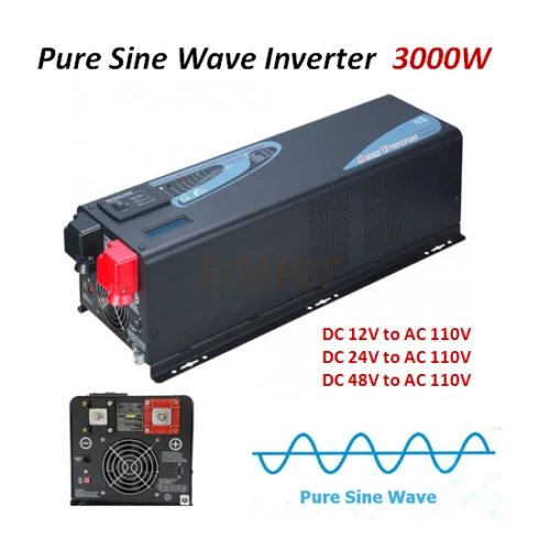 Чистая синусоида Инвертор солнечной энергии инвертор 4000/5000/6000 Вт 24 В/48 В постоянного тока сплит-фазы - Цвет: 3000W 12V