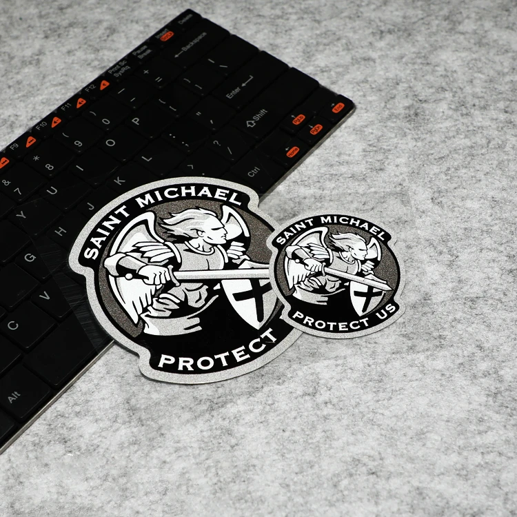 

GalonDeco Saint Michael Protect Us Reflective Sticker for Car Motorcycle Fuel Tank Cap Car Stickers and Decals