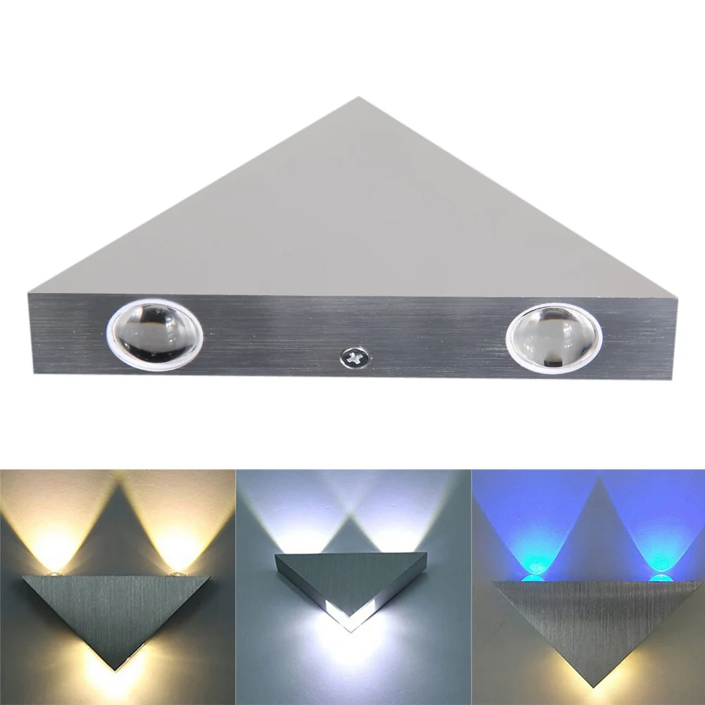 3W Triangle Aluminum LED Wall Lamp AC85 265V 3W High Power Modern Home