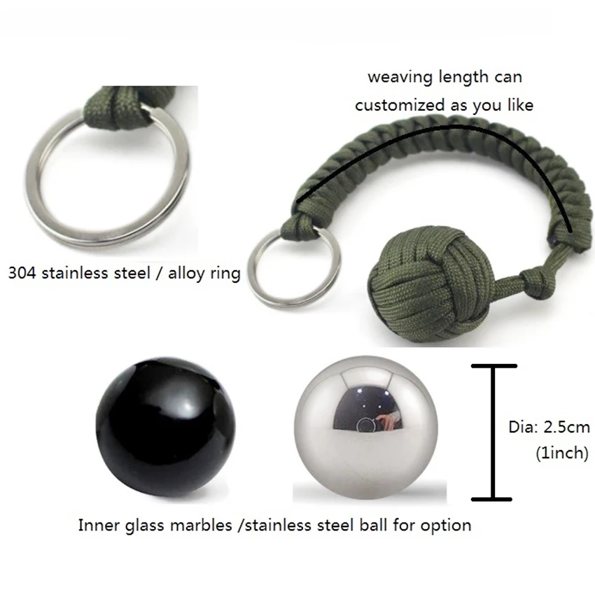 monkey fist steel ball keychain (3)