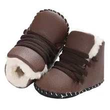 Футболки для новорожденных и детей из искусственной кожи для мальчиков и девочек детская кроватка Bebe снежное мягкий на резиновой подошве обувь для малышей младенцев зимние сапоги