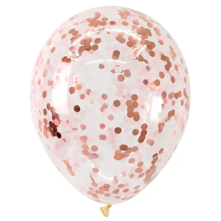 5 шт. 12 дюймов конфетти шары прозрачные латексные шары с золотым и серебряным микс конфетти для свадьбы украшения для вечеринки, дня рождения - Цвет: rose pink white