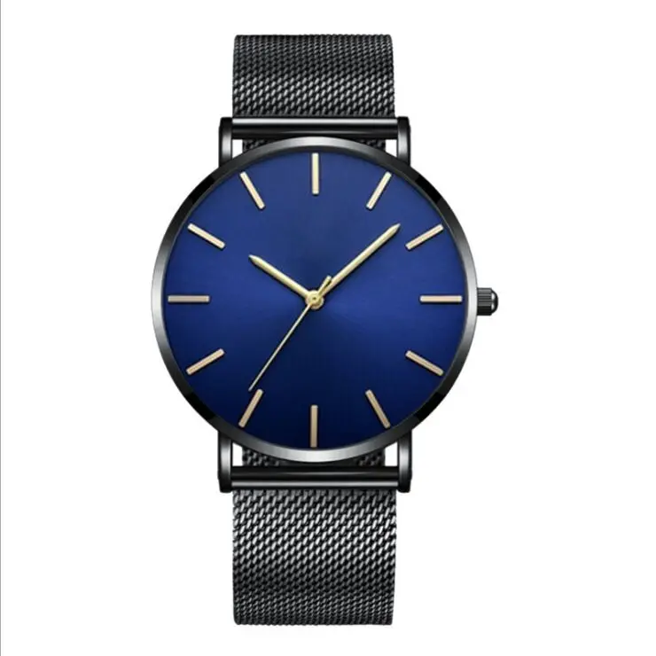 

Black Business Watch Simple Men's Watches Sports Male Stainless Steel Clock Men Luxury Brand Wristwatch Man watch montre homme