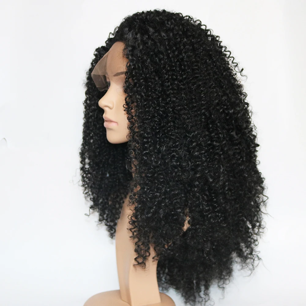 Fantasy Beauty Cheap Heat Resistant Lace Front Wigs For Women Afro Kinky Curly Lace Wigs Fiber Heavy Density Black Pre Plucked