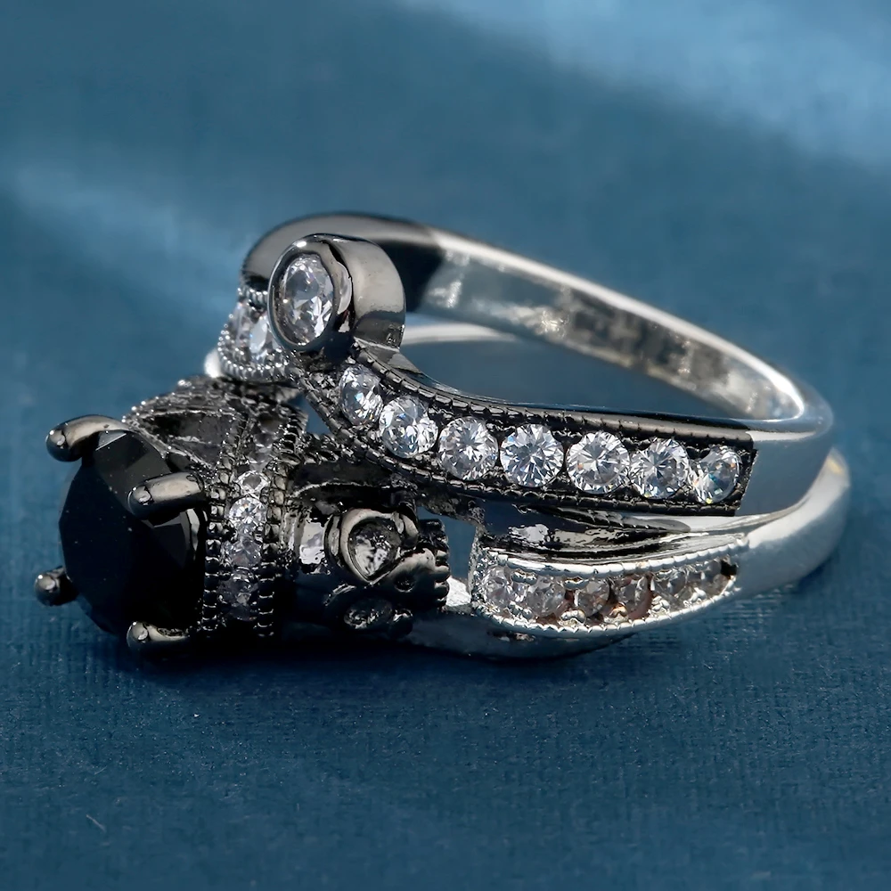 Crystal Zircon Skull Ring15