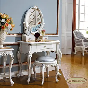 

Italian Furniture Vanity Dressing Table Mirror And Chair Set