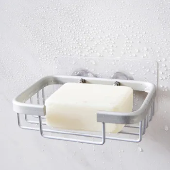 

Space Aluminum Drain Soap Rack Creative Bathroom Punch Free Soap Box Household Wall Soap Storage Shelf