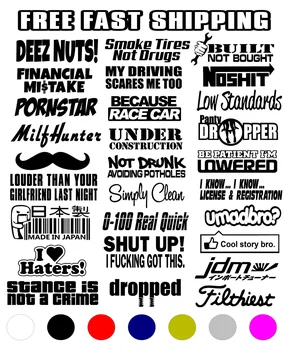 

For 1Set 10 JDM CAR STICKERS RANDOM PACK DECAL VINYL LOT TUNER DRIFT EURO FUNNY BOOST LOW Car Styling