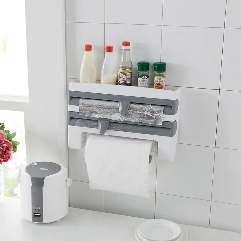 

Kitchen Accessories Storage Rack Paper TowelStorage Cling Film Holder Sause Bottle