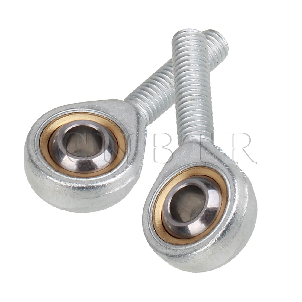 CNBTR 2pcs Silver 8mm Male Metric Threaded Rod End Joint Metal 2.1