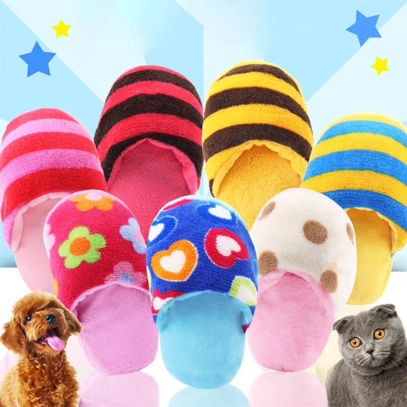 

Pet Chew Toys for Small Dogs Chihuahua Puppy Pet Playing Toy Peluche Slippers Shape Funny Pet Dog Squeak Toys Plush Pet Products