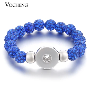 

Wholesale 10pcs/lot Vocheng 18mm Snap Button Bracelet Shamballa Elastic Bracelet Vb-070*10 Free Shipping