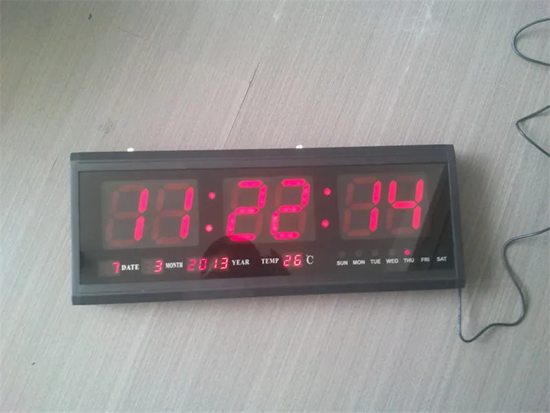 

HT4819SM-2,Free Shipping,Aluminum Large Digital LED Wall Clock ,Big Watch Modern Design,Digital clock! Led electronic calendar