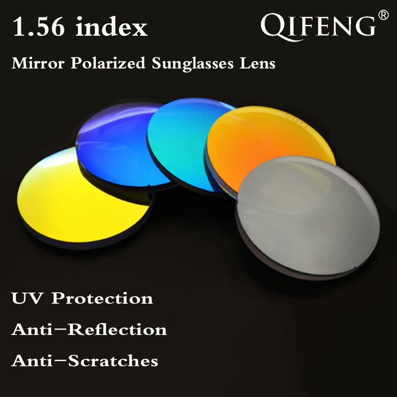 1,56 индекс Асферические поляризованные зеркальные солнцезащитные очки рецепта линзы CR-39 близорукости дальнозоркости линзы УФ-защита из 2
