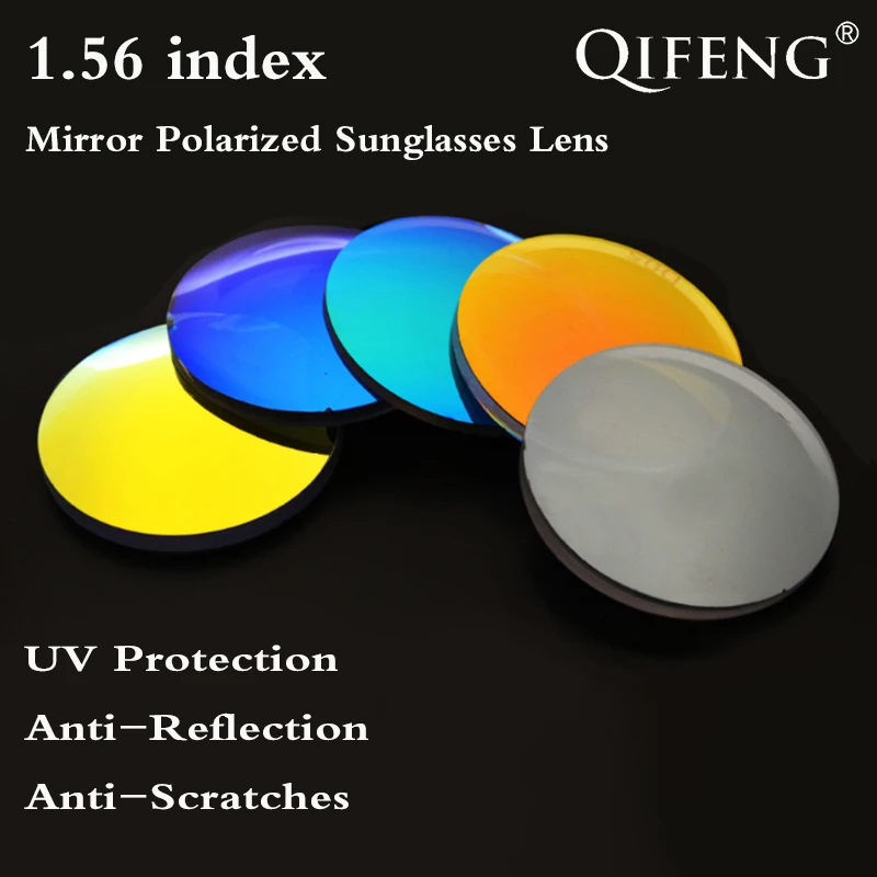 

1.56 Index Aspheric Polarized Mirror Sunglasses Prescription Lens CR-39 Myopia Presbyopia Lens UV Protection 2 PCS QF142