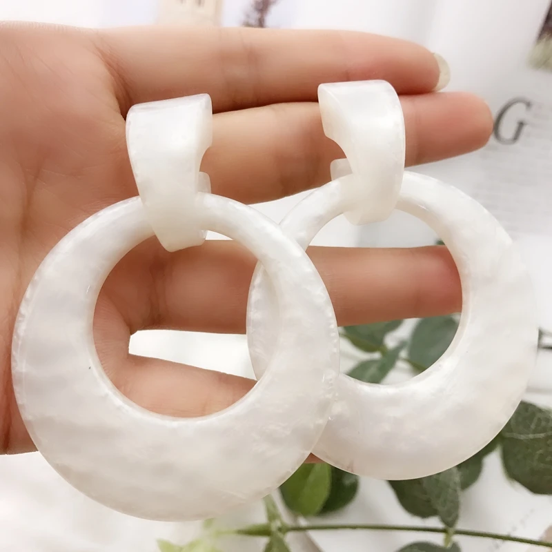 

Fashion Jewelry Resin Earrings Personality Temperament Simple Geometric Circle Big Earrings for Women Accessories