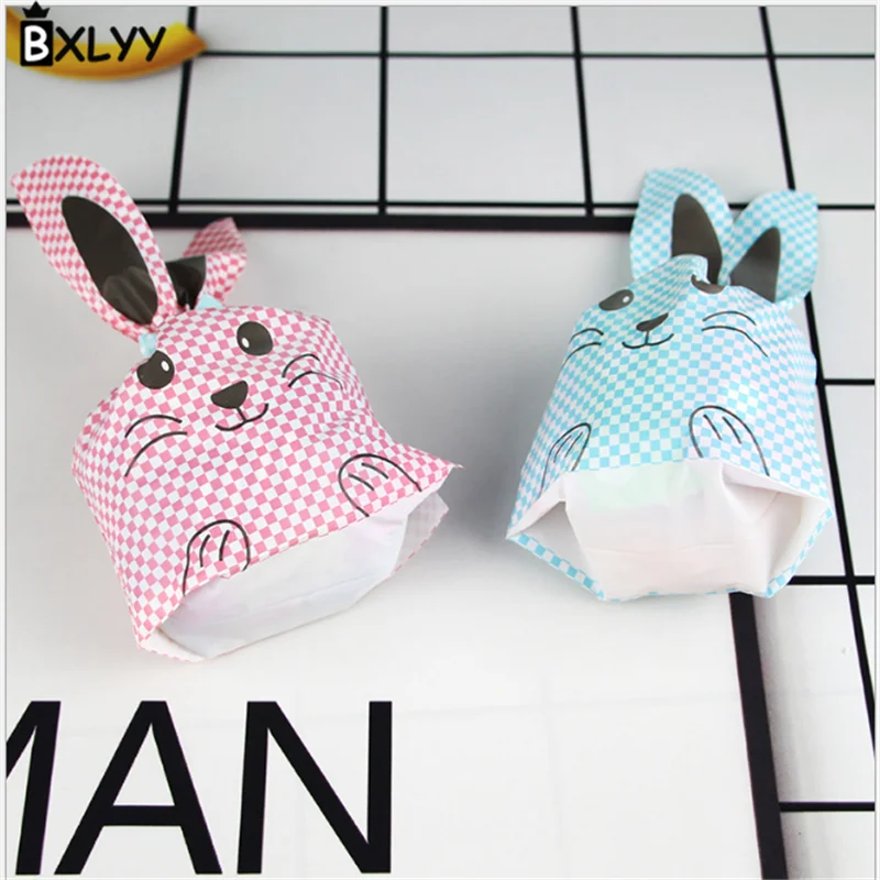 

BXLYY 10pc Blue Pink Bunny Ear Cookies Candy Bag DIY Wedding Decor Candy Bag 2019 New Year Gift Decor Birthday Party Supplies.8z