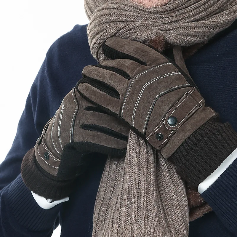 New Products for Elderly Men Gloves Winter Warm Skin Cold Proof and