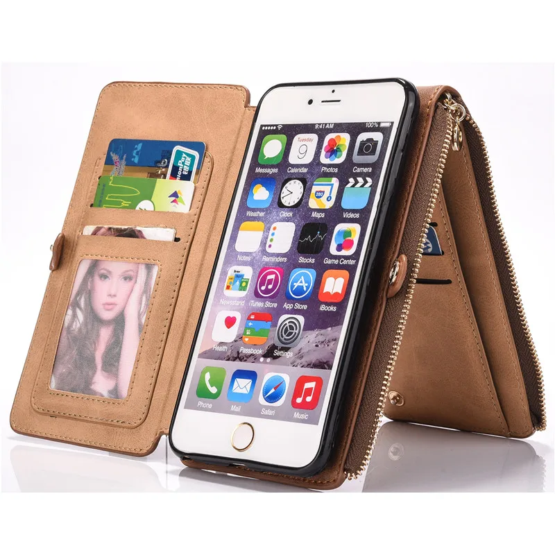 bilder für Luxus Ledertasche Für iPhone 7 6 6 s Plus Magnetic Flip Case 12 Kartensteckplätze Mappenabdeckung Coque Telefonkasten Für iPhone 7 Plus Capa bilder für Luxus Ledertasche Für iPhone 7 6 6 s Plus Magnetic Flip Case 12 Kartensteckplätze Mappenabdeckung Coque Telefonkasten Für iPhone 7 Plus Capa