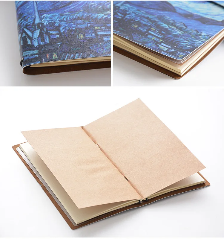 Чехол для планировщика из искусственной кожи, записная книжка Ван Гог, дневник, дневник, тетрадь, композиция для упражнений, блокнот