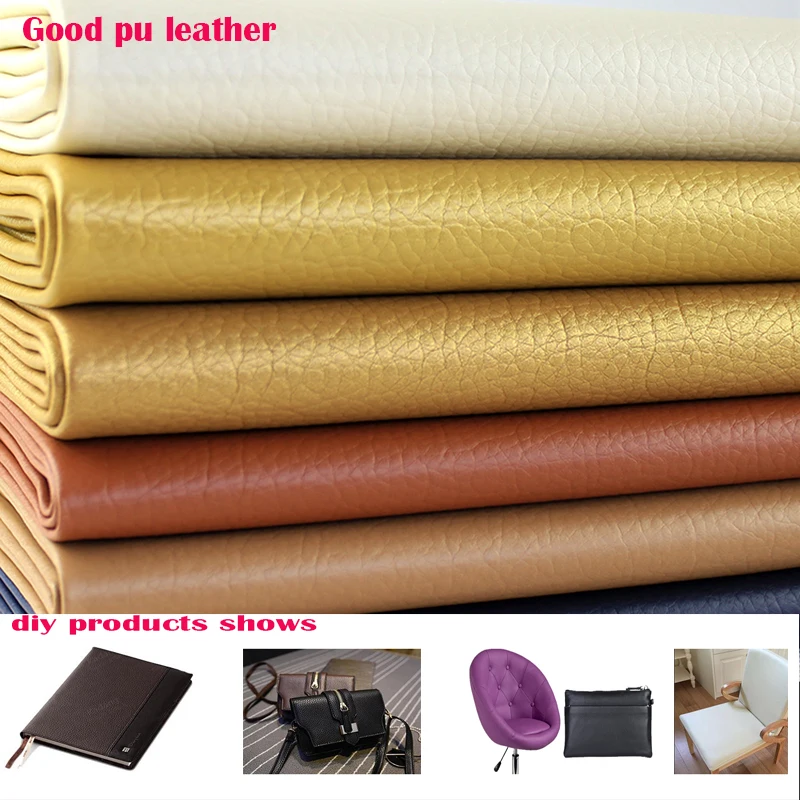 Good PU Leather Fabric Black 20 Colour Like Big Lychee Faux Pu Leather