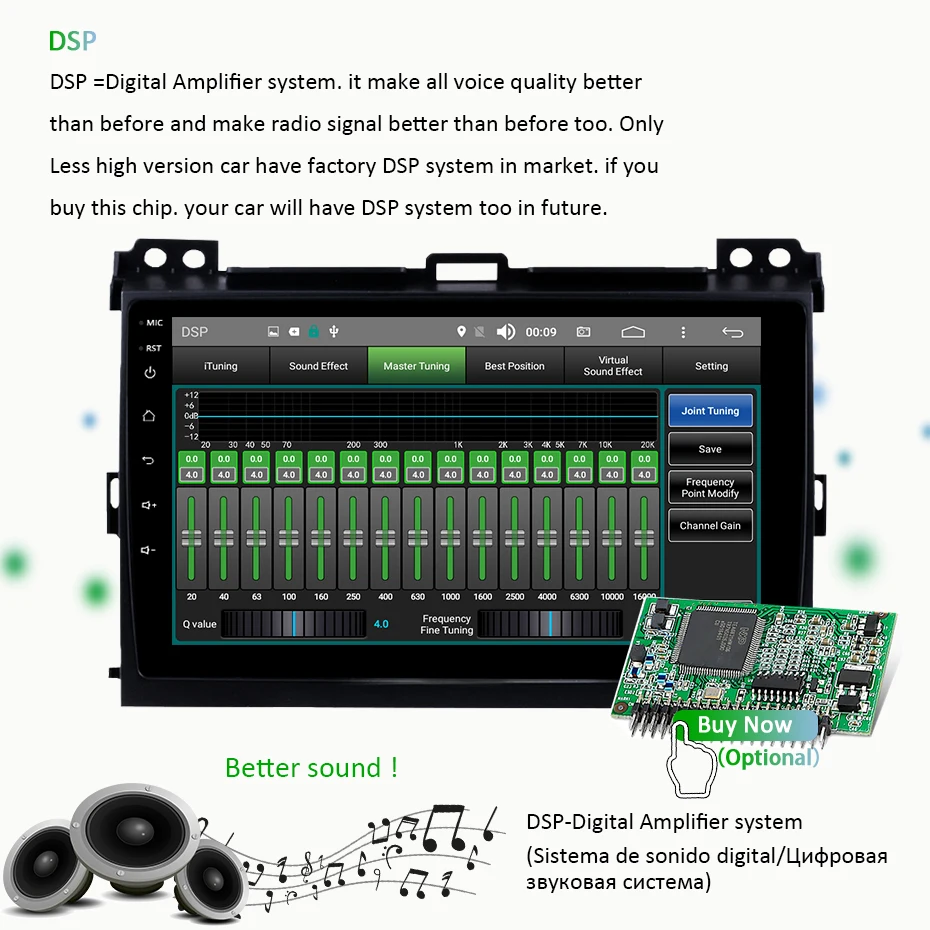 Perfect DSP IPS Android 9.0 Car GPS Radio for Toyota LAND CRUISER Prado 120 Lexus GX470 Multimedia Screen Build in 4G MODEM Slot No DVD 4