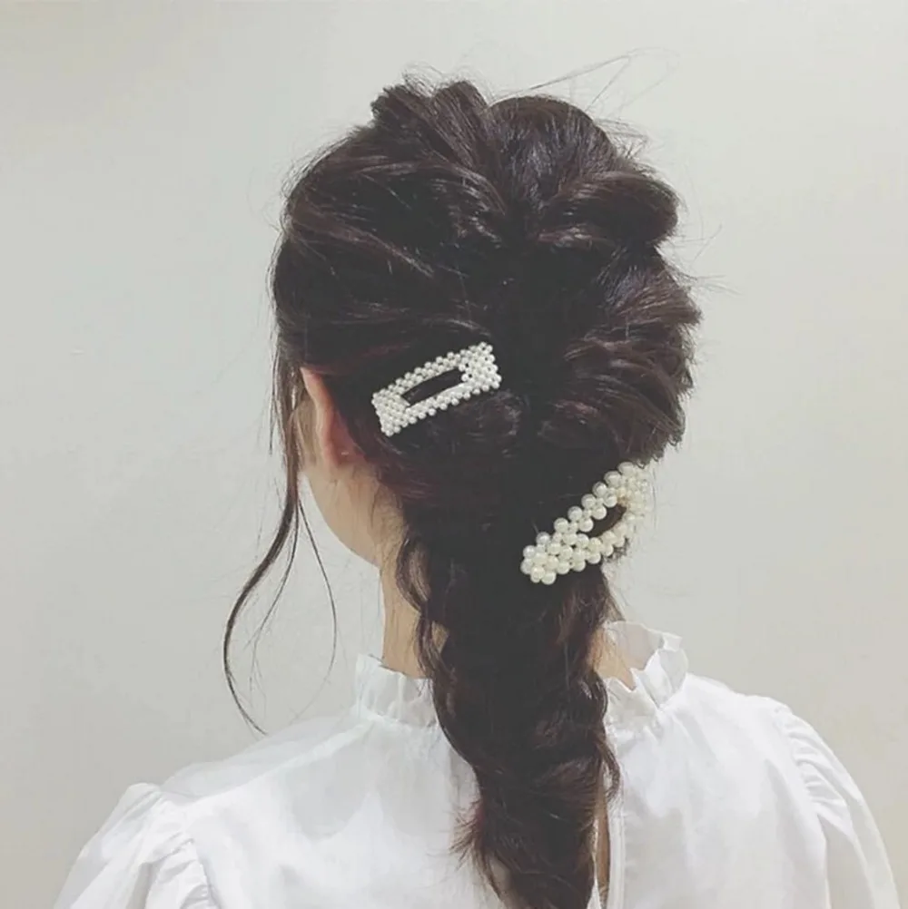 2019 New Fashion Women Pearl Hair Clip Snap Hair Barrette Stick Hairpin Hair Styling Accessories For Women Girls Dropshipping 2019 New Fashion Women Pearl Hair Clip Snap Hair Barrette Stick Hairpin Hair Styling Accessories For Women Girls Dropshipping