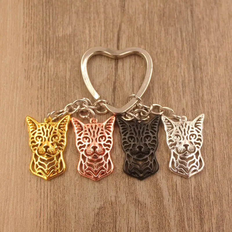

2019 Bengal Cat Animal Cute Gold Silver Plated Keychain Gift For Bag Car Women Men Girls Boys Love Jewelry Christmas