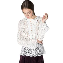Lace Contrast Sheer Sweet Blouse Shirt Cute Casual Sexy Chic Women Shirt Tops Hollow Preppy Basic Lace Blouse Lace Contrast Sheer Sweet Blouse Shirt Cute Casual Sexy Chic Women Shirt Tops Hollow Preppy Basic Lace Blouse