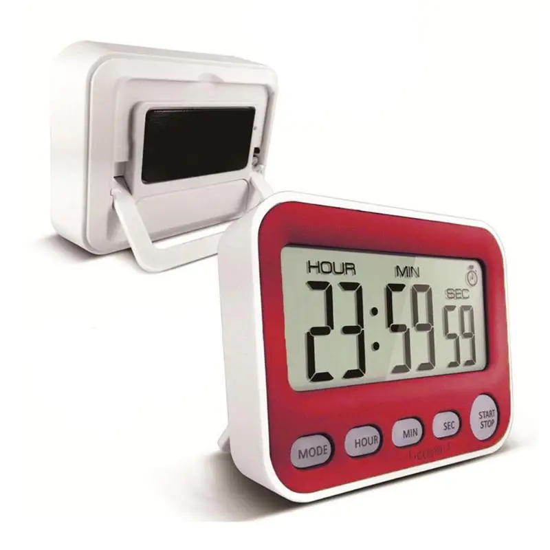 

12/24H LCD Digital Screen Kitchen Timer Square Cooking Count Up Countdown Alarm Magnet Clock Temporizador