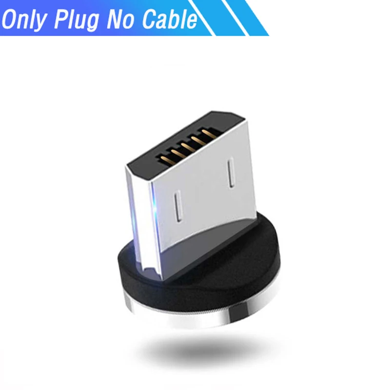 Only Plug No Cable Новейший светящийся Usb type-C зарядный кабель, магнитный Micro Usb Android кабель для samsung Galaxy A6s A8s S10 A80 A70, Usb провод шнур - Цвет: Only Plug No Cable