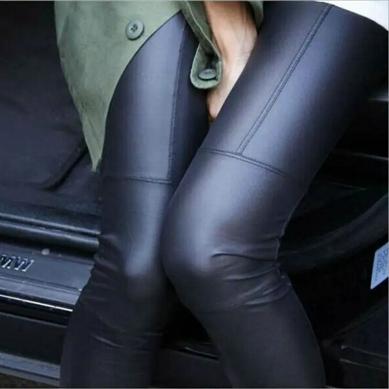 Кожаные штаны, женские облегающие леггинсы, сексуальные черные штаны, повседневные женские леггинсы PT024