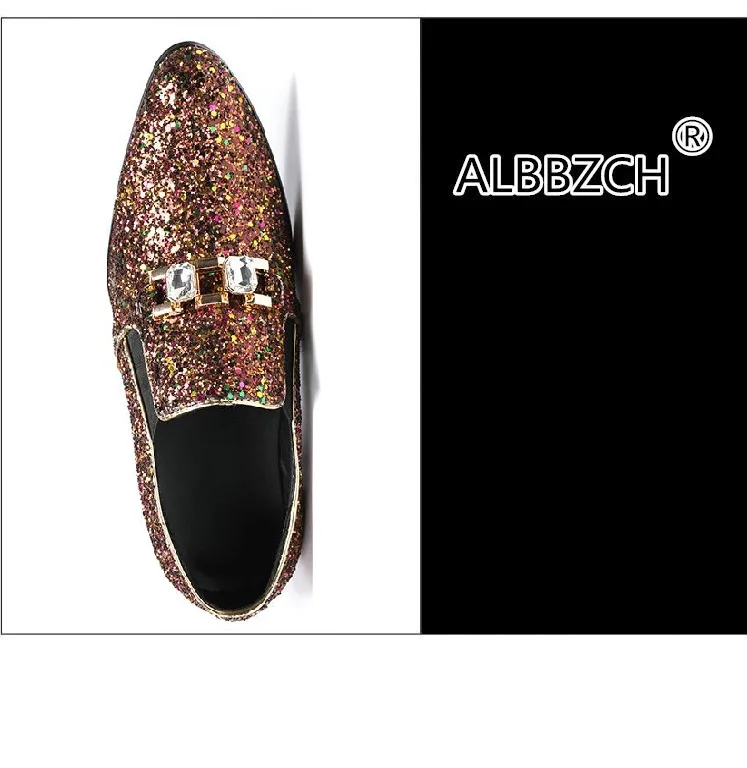 Negocio 1 En Hombres Del Punta Sequined De 3 Holgazanes Partido Resbalón Pie Dedo 3 Verano Metal Carrera Zapatos Los Ocasionales Trabajo Primavera Moda vw65q