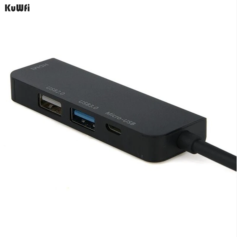KuWFi Tpye C концентратор для Micro USB 3 0 2 HDMI Thunderbolt 4 порта сплиттер адаптер Type