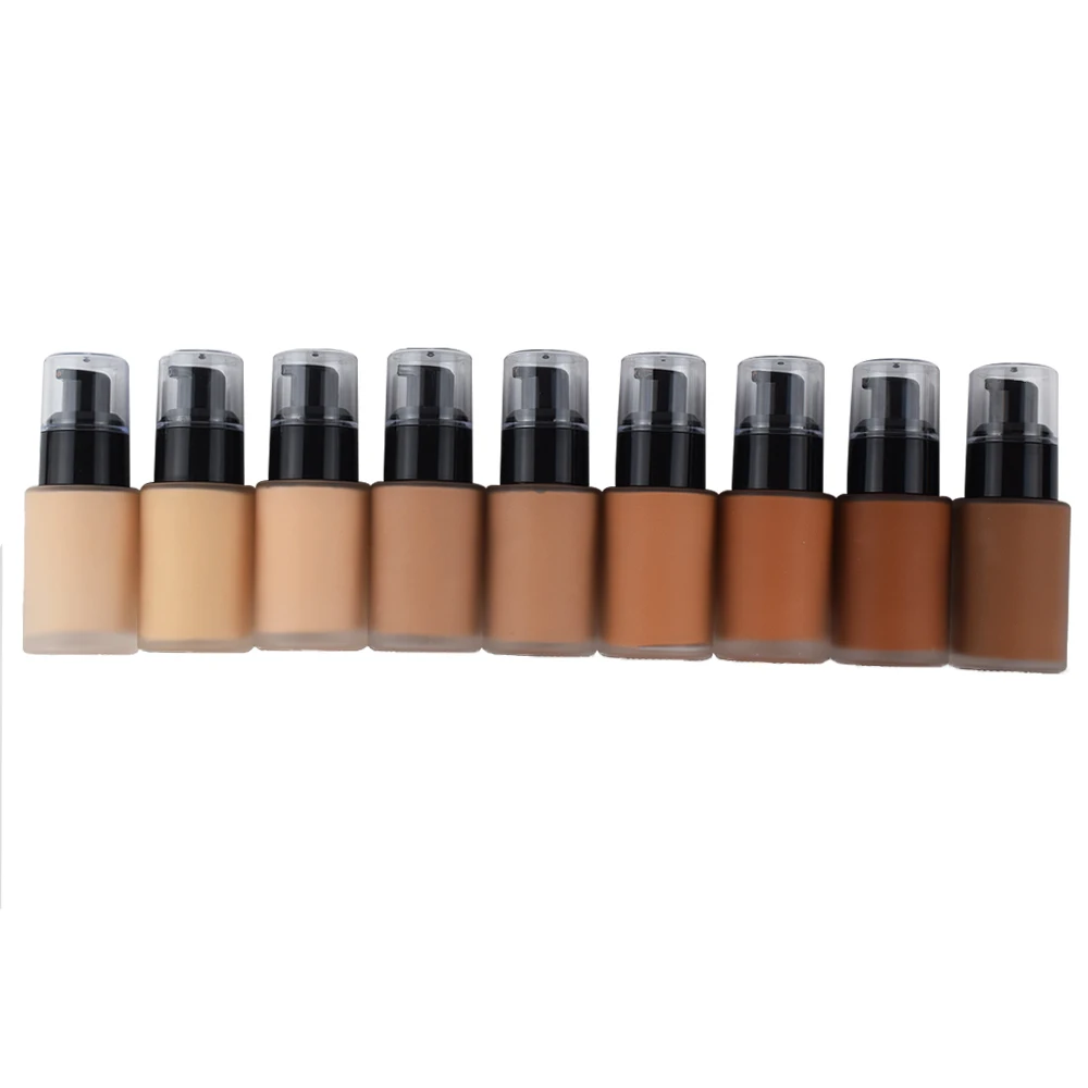 Grosir Foundation Makeup Tanpa Label 30Ml Kontur Wajah Foundation Cair Kosmetik Tahan Air Concealer Cakupan Penuh 20 Buah