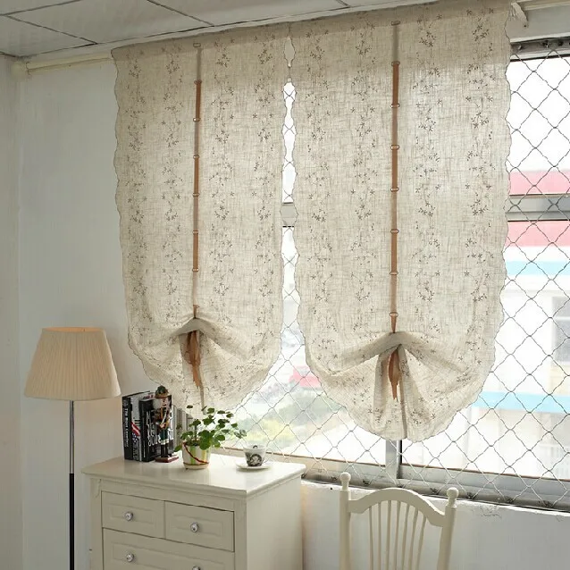 Жидкость вышивка льняные шары занавеска для гостиной окна фотография|curtain size for