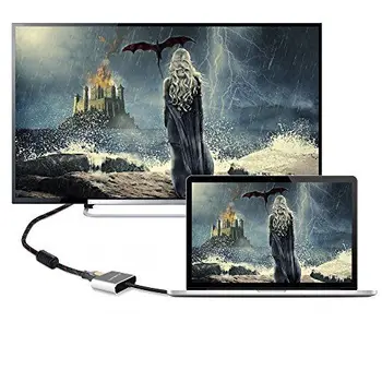 

USB C to HDMI VGA Adapter, 2 in 1 Type C to VGA HDMI 4K UHD Converter Hub
