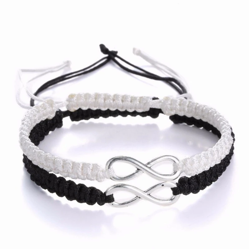 2pcs Infinity Braided kit bracelet Set Friendship Bracelet Set friendly Love Couples Bracelet Set Infinity Fashion Jewelry