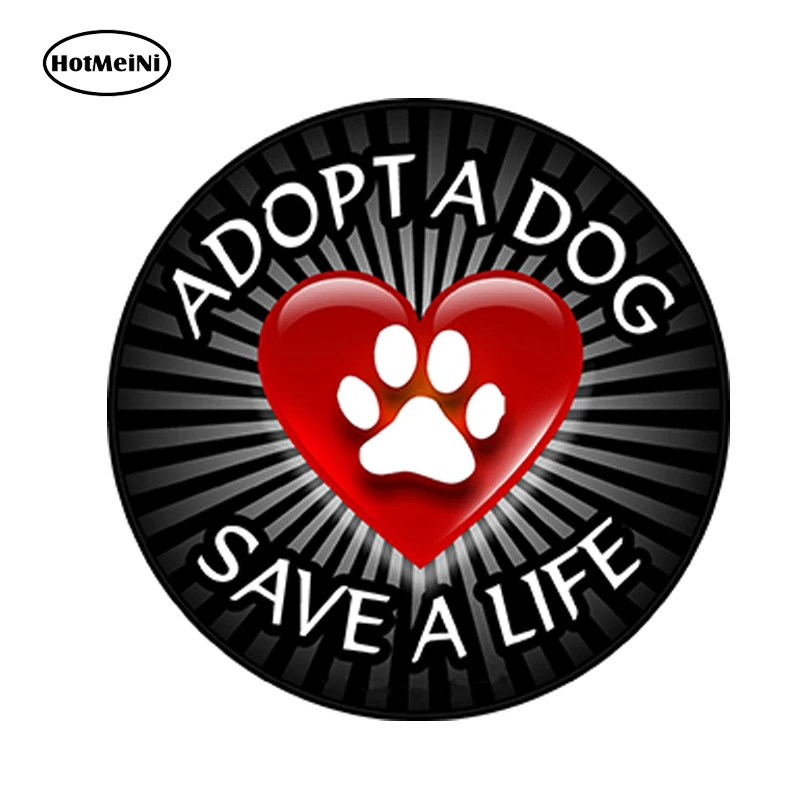 

HotMeiNi 13cm x 13cm Car Styling Dog Paw Print Funny Decal Waterproof Car Sticker Adopt a Dog Save a Life Bumper Accessories