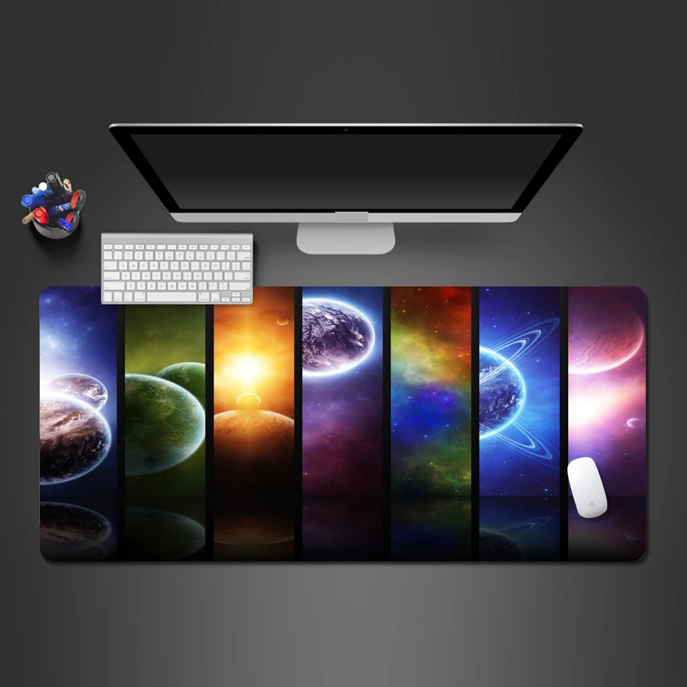 

Beautiful Colorful Universe Planet Mouse Pad High Quality Rubber Washable Durable Game Pad Hd Game Accessories Keyboard Mat