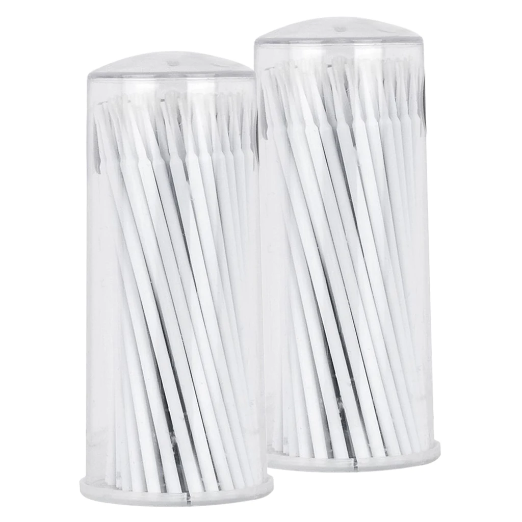 2 Bottles Micro Brushes Swabs Disposable Eyelash Mascara Applicator Makeup